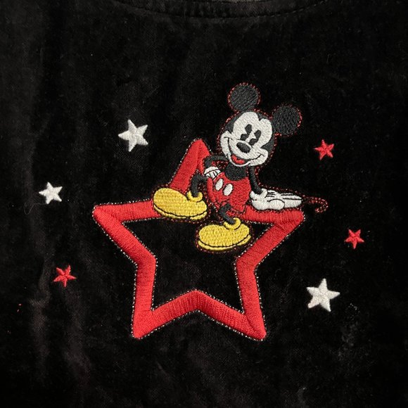 Mickey & Co M (10/12) Black/red/denim Velvet embroidered denim jumper - Picture 2 of 3